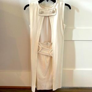 Milly cape back dress in ivory